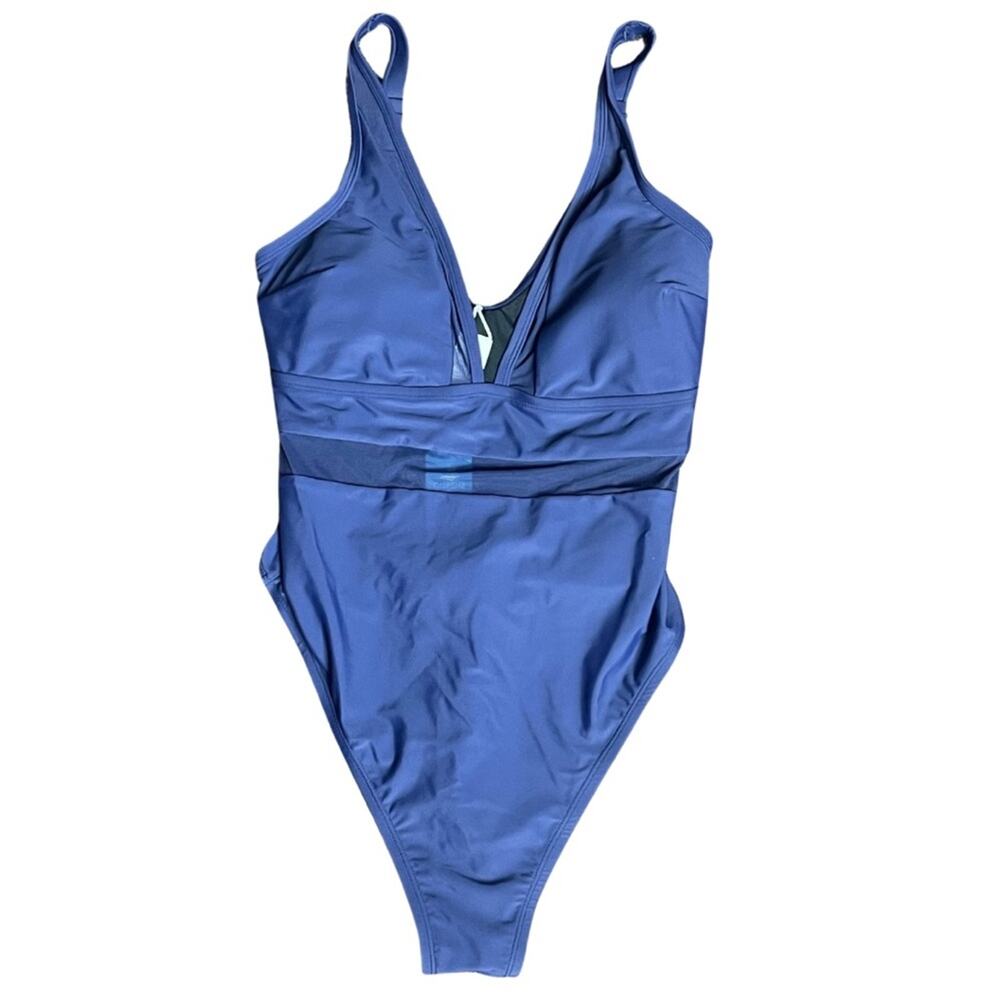 Cupshe one piece swimsuit navy adjustable flattering feminine size 0X  XL 16-18